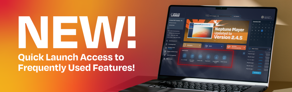 (nr) new! quick launch access to frequently used features