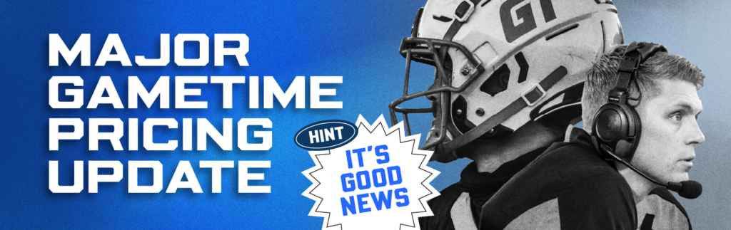 major gametime pricing update gt cf 04 27 26